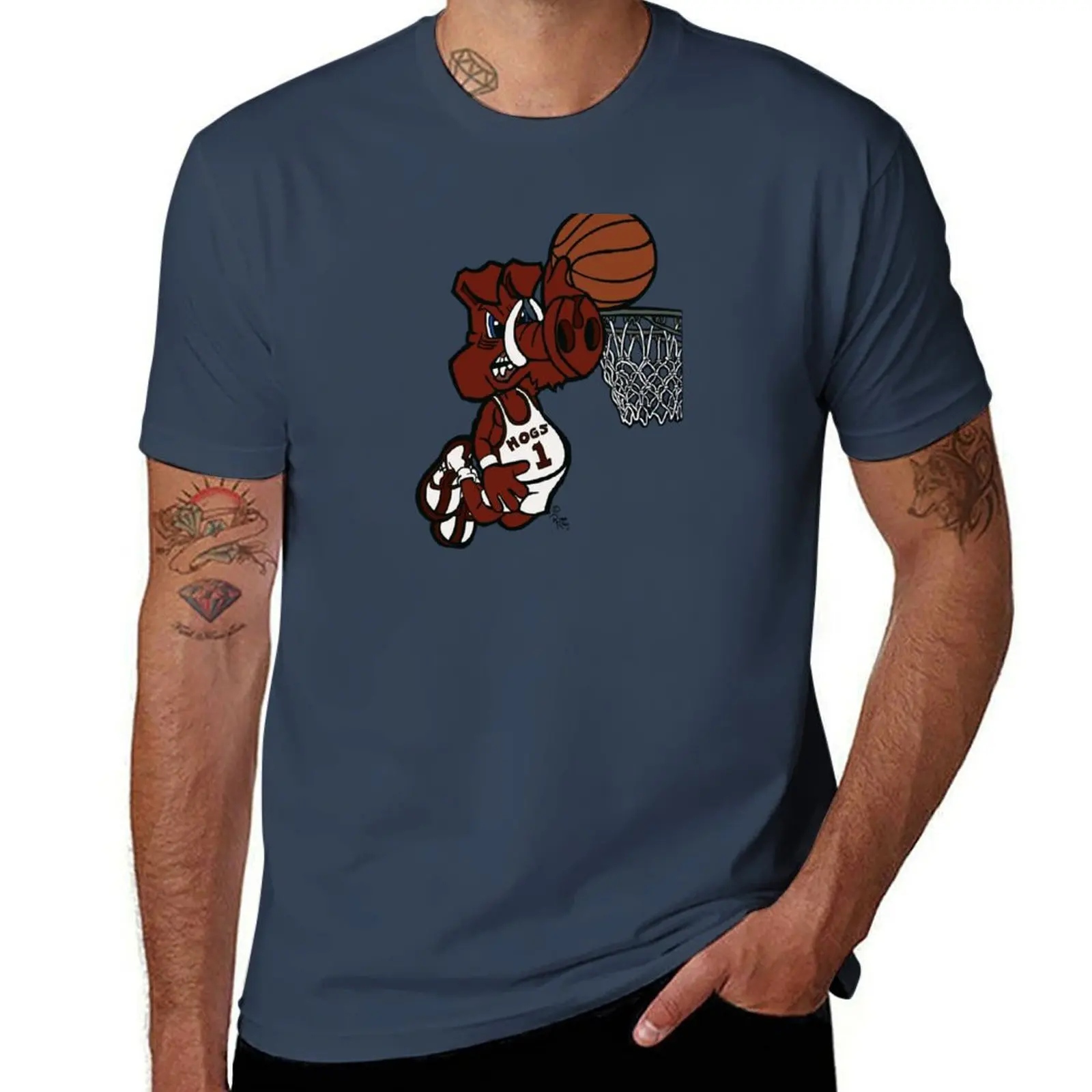 

Arkansas Basketball T-Shirt Casual Fashion Print Tee Top