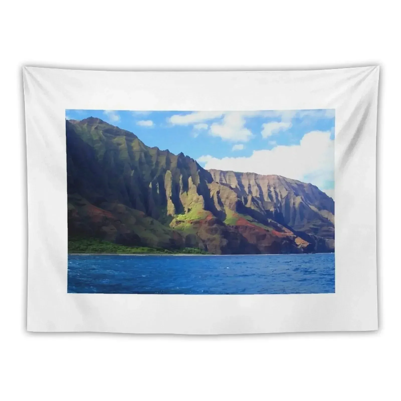 

Blue Pacific and Rugged Na Pali Coastline of Kauai Hawaii Tapestry Decoration For Home Decor For Room Tapestry