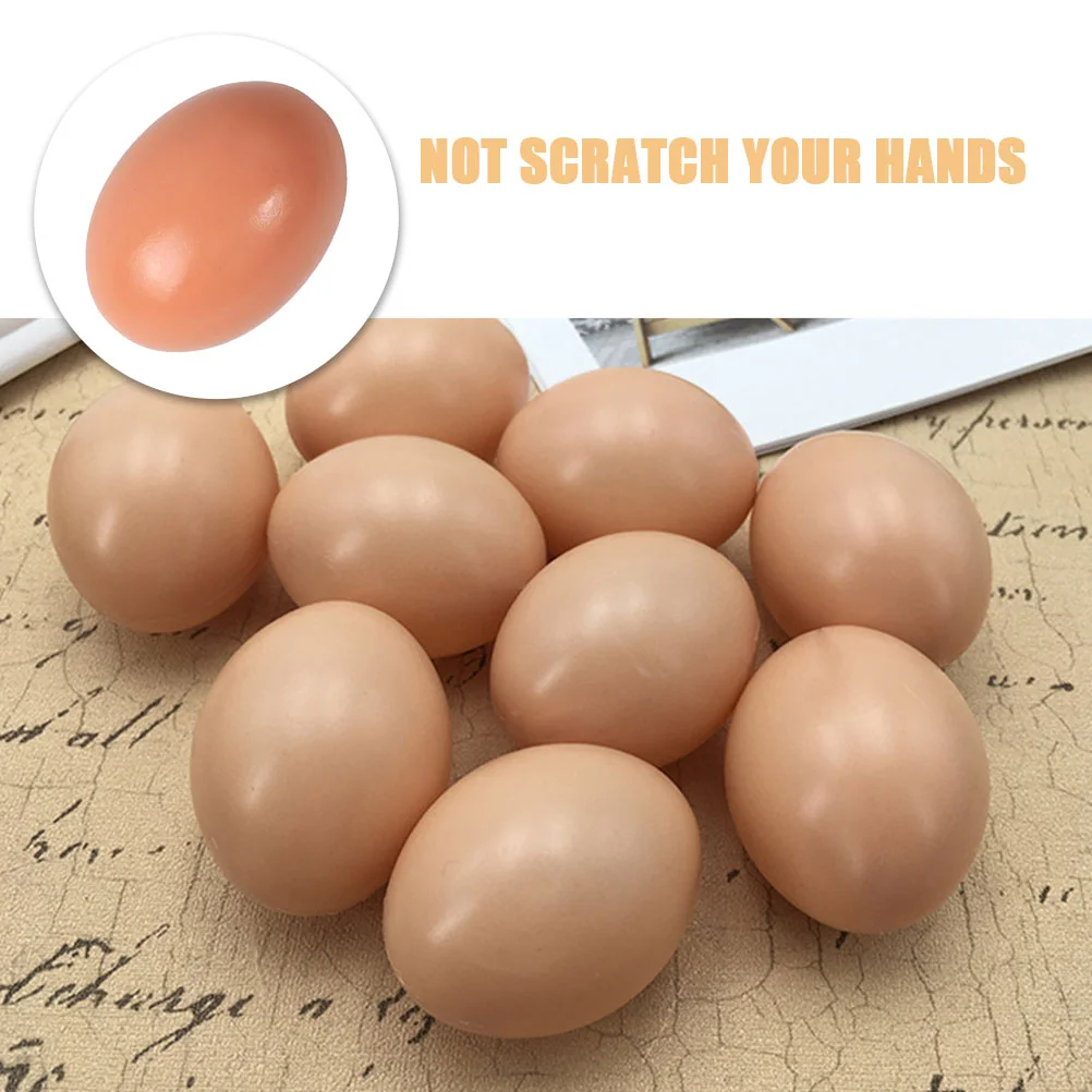 5 Pcs High Simulation Wooden Fake Eggs for Crafts Realistic Touch Safe Material Pretend Decor Easter Party Chicken Nest