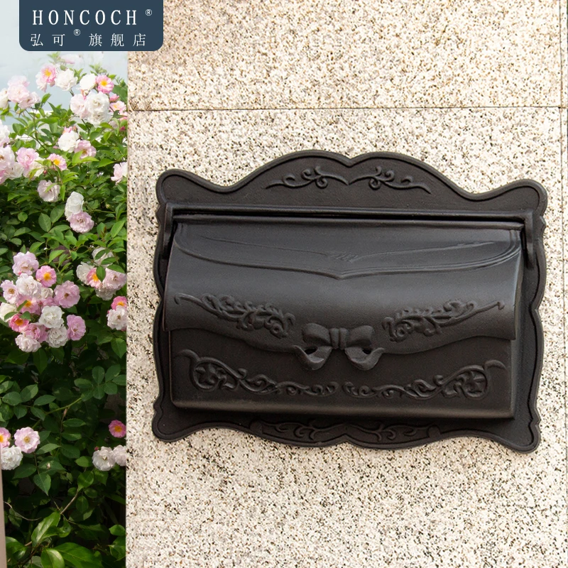 Indoor furniture door mailbox Outdoor household mailbox Wall-mounted community unlocked inbox Creative aluminum box mailbox