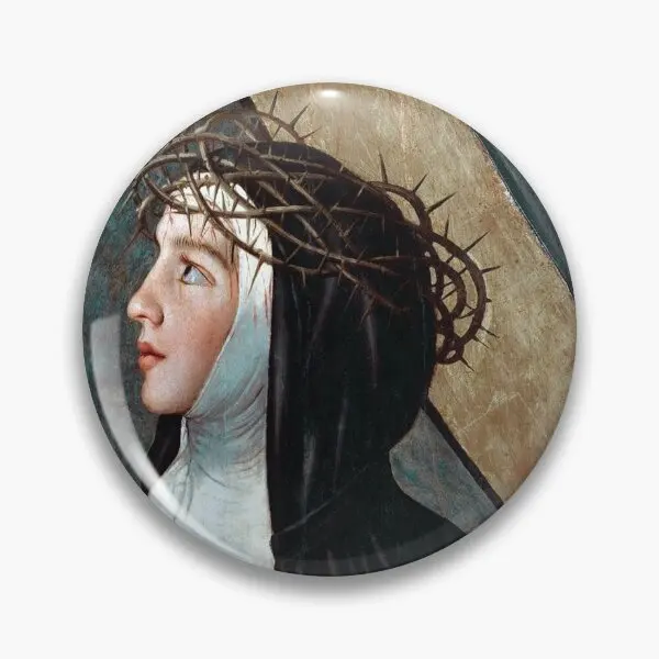 St Catherine Of Siena  Soft Button Pin Collar Decor Funny Clothes Lapel Pin Women Fashion Gift Creative Brooch Cartoon Lover