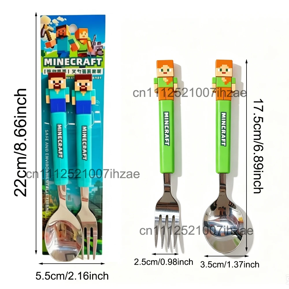 Hot Selling Funny Anime World 304 Stainless Fork Spoon Set Figures Doll Handle Portable Cutlery Storage Household Tableware Gift view 6