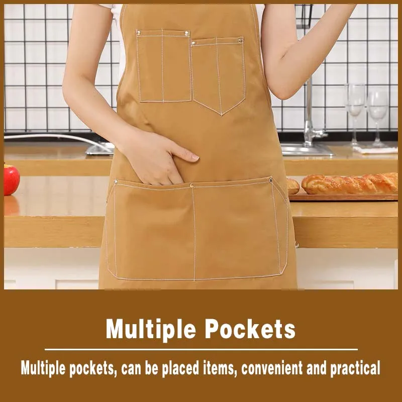 Apron Canvas New Customized Logo Nail Manicurist Beauty Salon Milk Flower Shop Baking Kitchen Catering Women Work Dress Apron