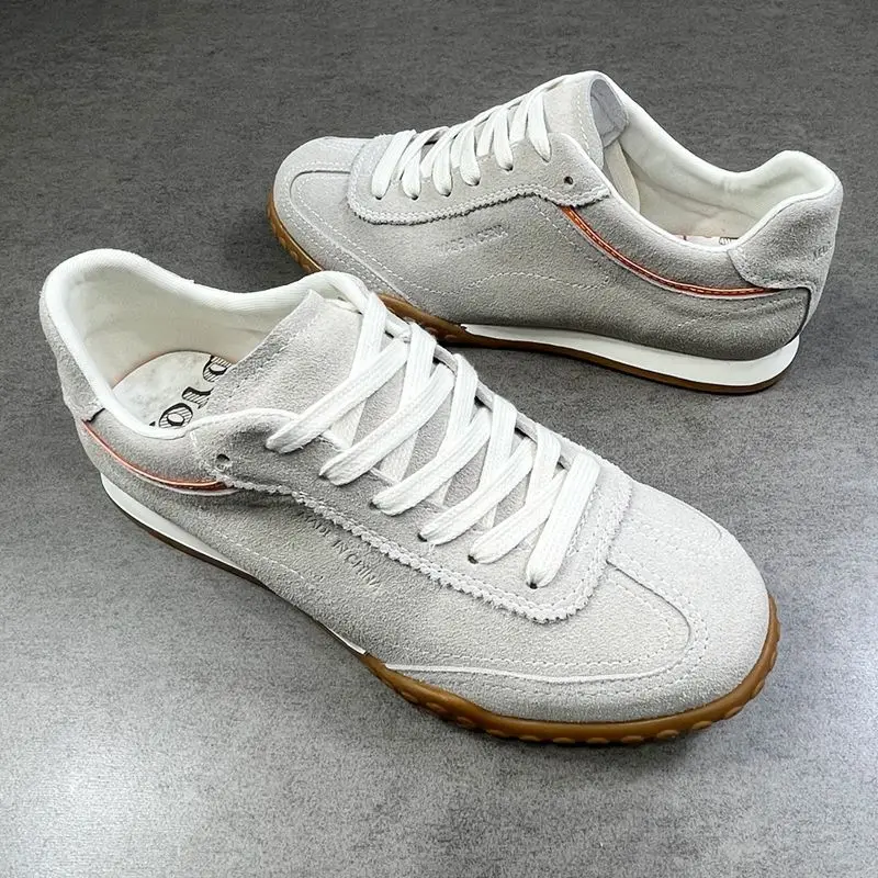 

2026 light luxury retro German training shoes men's suede leather breathable high-end casual sports running shoes