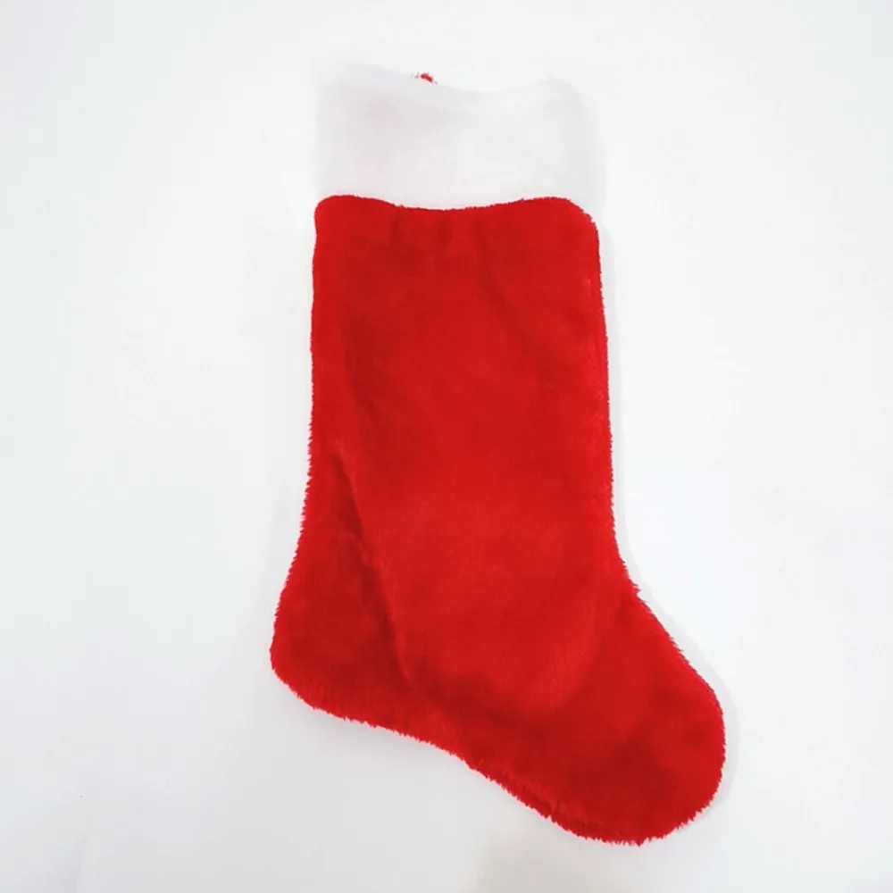 42cm Plush Christmas Socks Red&white Classic Christmas Stocking Large Capacity Xmas Christmas Tree Pendant for 2pcs/set