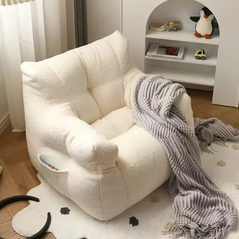 Sofa Mini wol domba lucu, kursi Sofa malas Linen dan katun untuk perabotan kamar anak-anak kain Sofa dapat dilepas dan dicuci