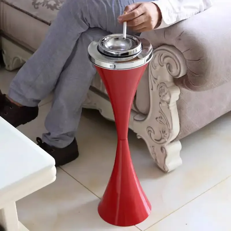 58cm High Bathroom Ashtray. 17cm Tall Standing Metal With Lid Stylish Ashtray, Large-sized Decorative Ashtray With Unique Design