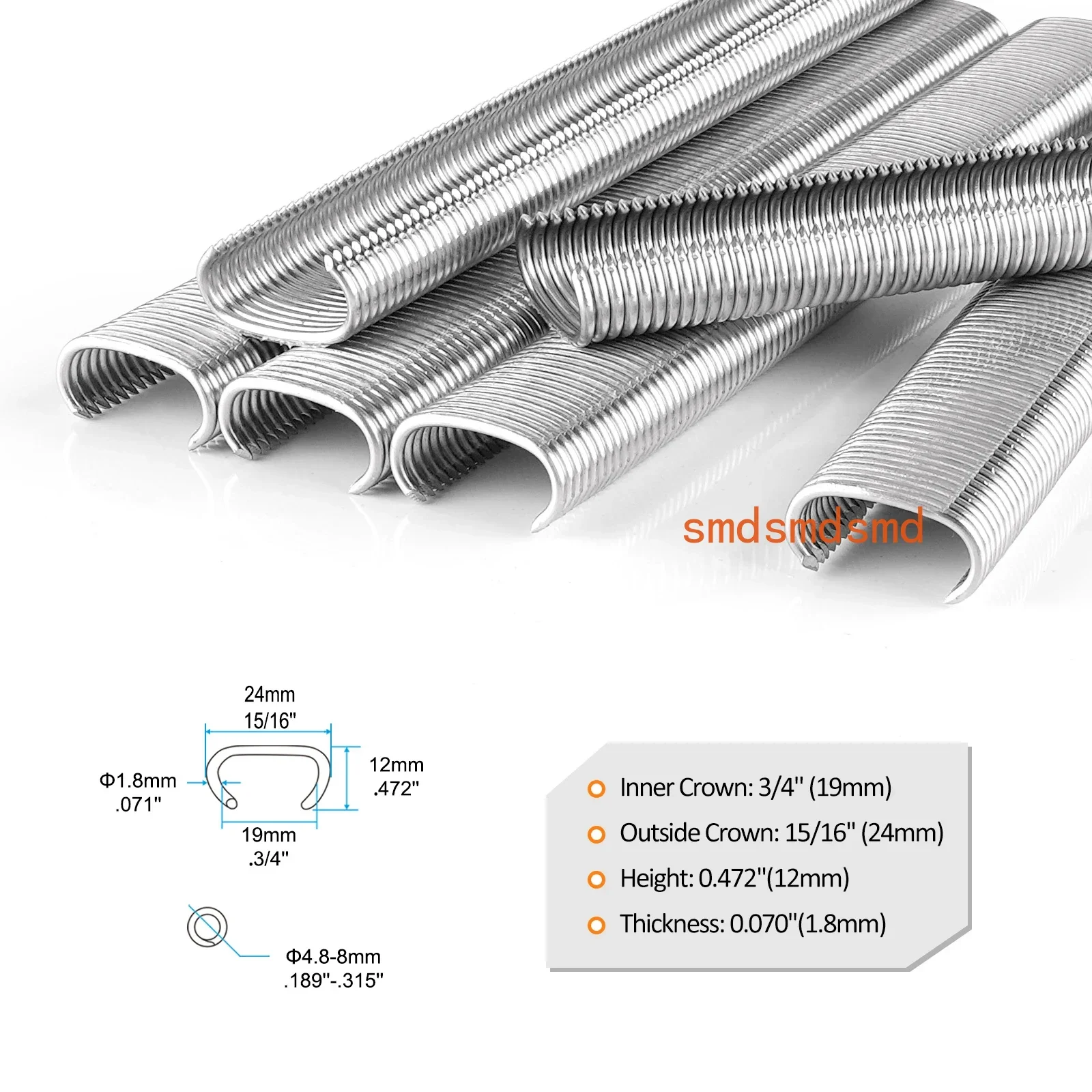 SC7 304SS/Galvanized  15Gauge 3/4