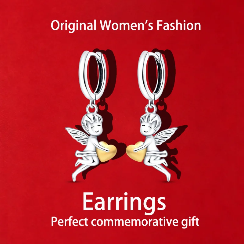 2026 High-Quality Original Style Gemstone Cute Angel Earrings, the Perfect Choice for Everyday Wear and Women's Jewelry Gifts