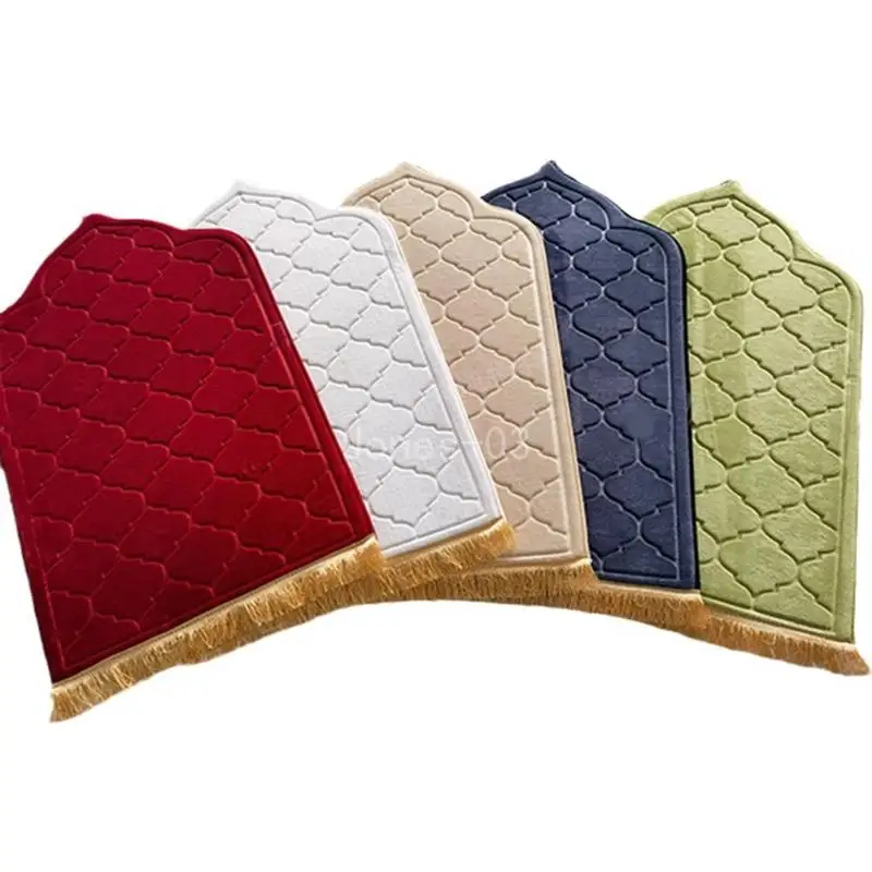 Q6PE Soft Prayer Blanket Prayer Mat Customizable Patterned Flannel Embossed