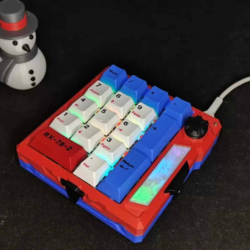 Numeric Pad Mini Keyboard Kit Custom Single Mode Wired Hot Swap 17keys RGB with Knob Dial Mode Gamer Mechanical Keyboard DIY