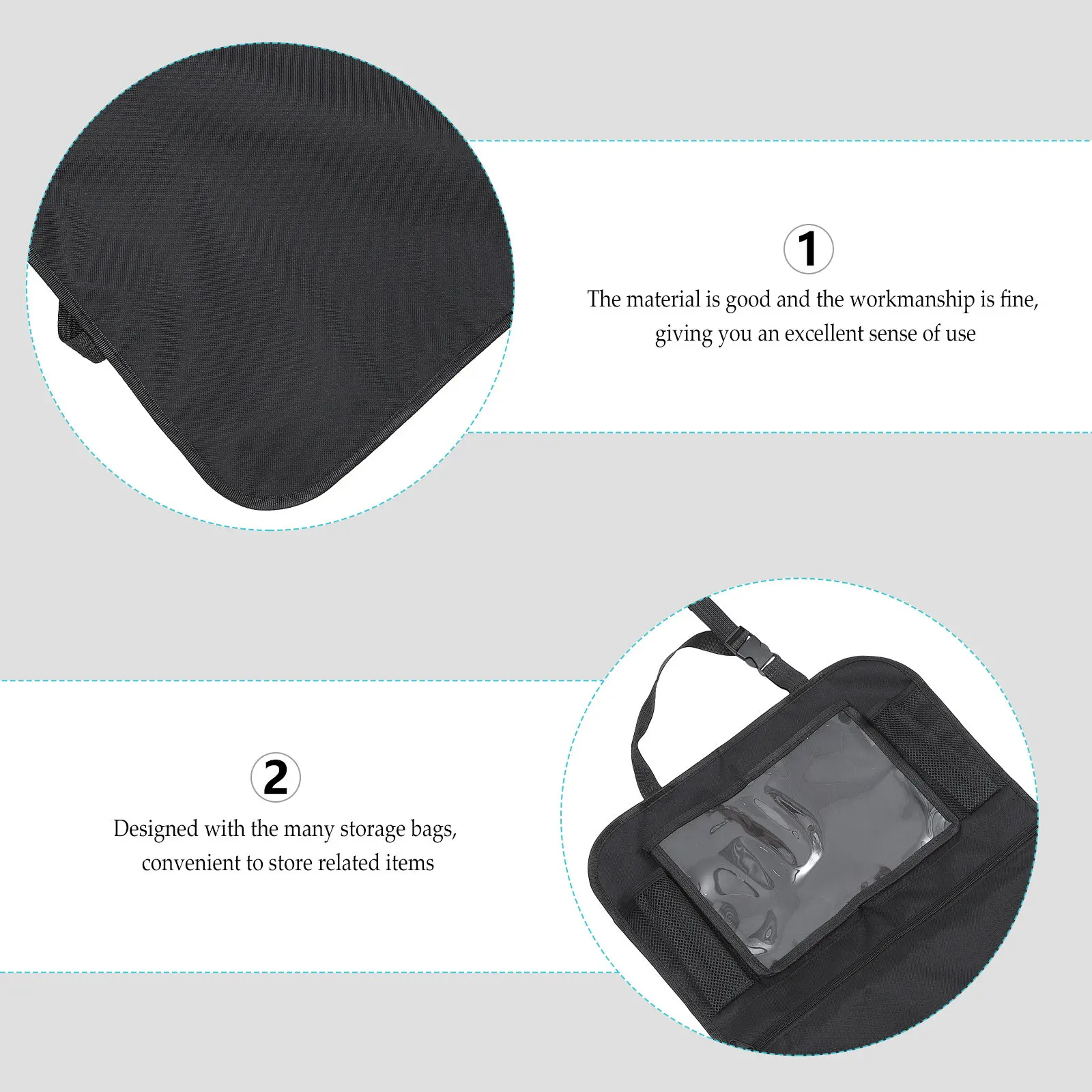 Car Seat Organizer Back Seat Storage Bag with Multiple Pockets Heavy Duty Fabric Foldable Compact Design for Road
