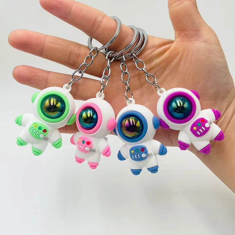 

Cartoon 3D Astronaut Keychain Creative Astronaut PVC Keyring Car Key Holder Cute Bag Pendant Backpack Charm