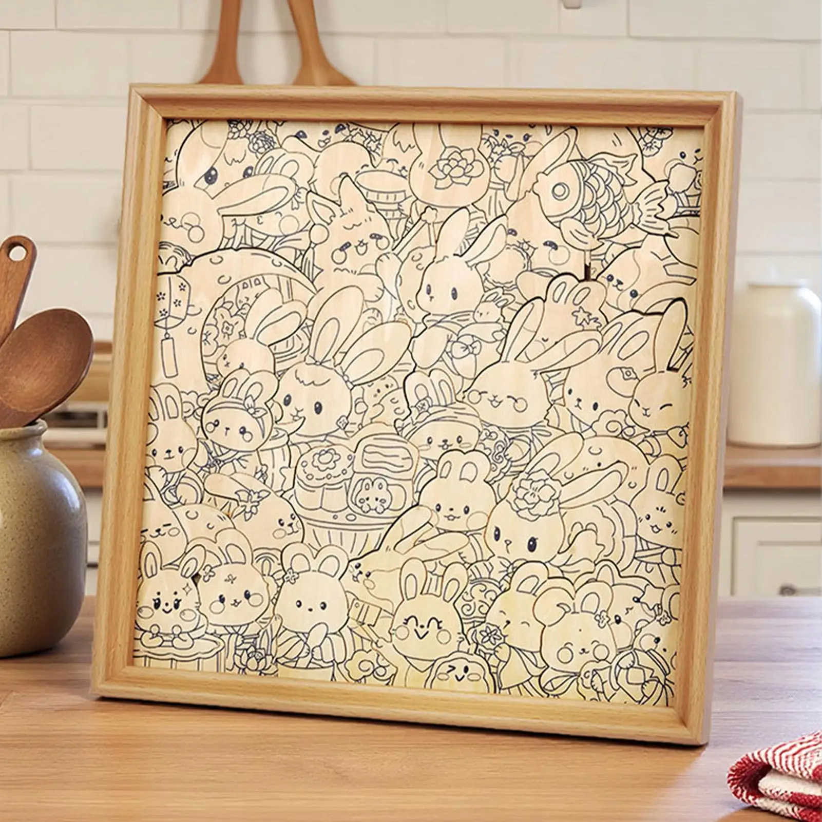 لعبة ألغاز إطار صورة أرنب حرفي مرسومة يدويًا تلوين ألعاب ألغاز للأطفال لعمر 6-12 سنة في مرحلة ما قبل المدرسة للأطفال والأولاد والبنات