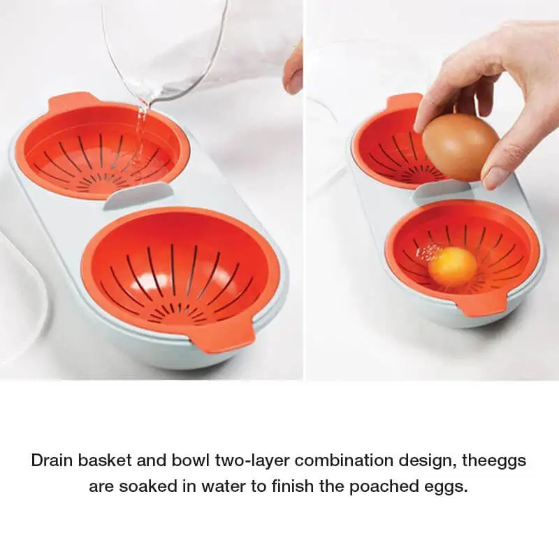 Draining Egg Boiler Egg Poacher Machine Egg Cooker Microwave Egg Cooking Mold For Kitchen Helper Cook Egg Mold Cooking