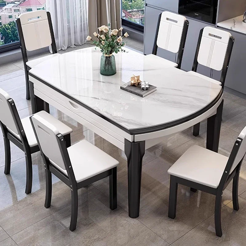Dinning Tables Sets Elegant Dining Designer Coffee Table Oval Sedentary Round Restaurant Room Mesa Plegables Kitchen Ceramic