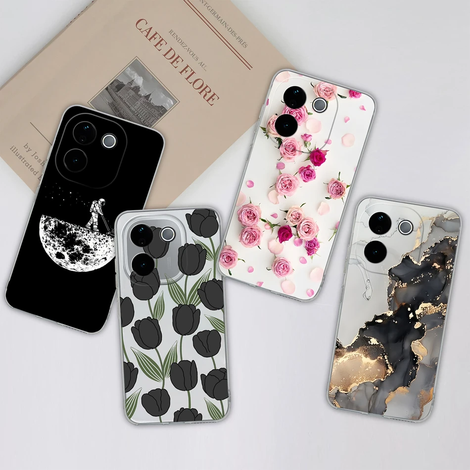 For iQOO Z9S Pro Vivo T3 Pro Phone Case Creative Multiple Patterns Back Cover For Vivo T3Pro Soft TPU Clear Anti Drop Funda Capa