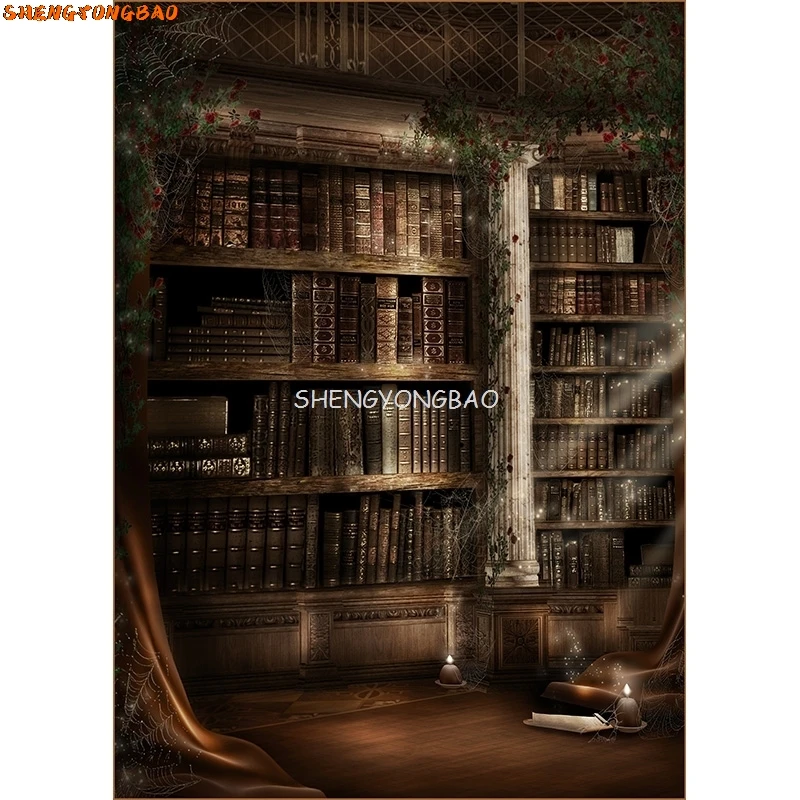 SHENGYONGBAO-Goth Fairy Tale Backdrops, Palácio Velho, Estante Arch Window, Fotografia do bebê, Halloween Photo Backgrounds, WSH-01