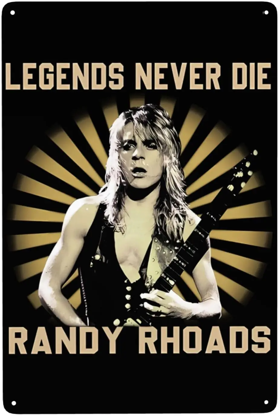 Randy Music Rhoads Retro Metal Tin Sign 8x12 Inch For Home Decoration Bar Cafe Club Wall Decoration Sign