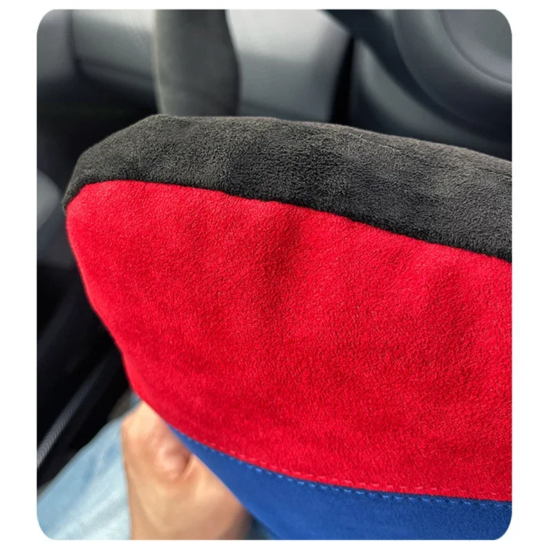 

Color Splice Thermolite Cotton Italy Suede Leather Car Seat Neck Protection Headrest for BMW Audi Mercedes Benz Interior Parts