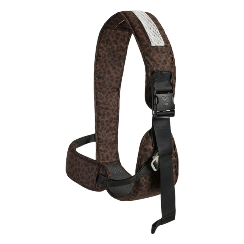 Q22d confortável infantil suporte para as alça transporte com design estampa leopardo travas segurança tecido respirável para uso diário