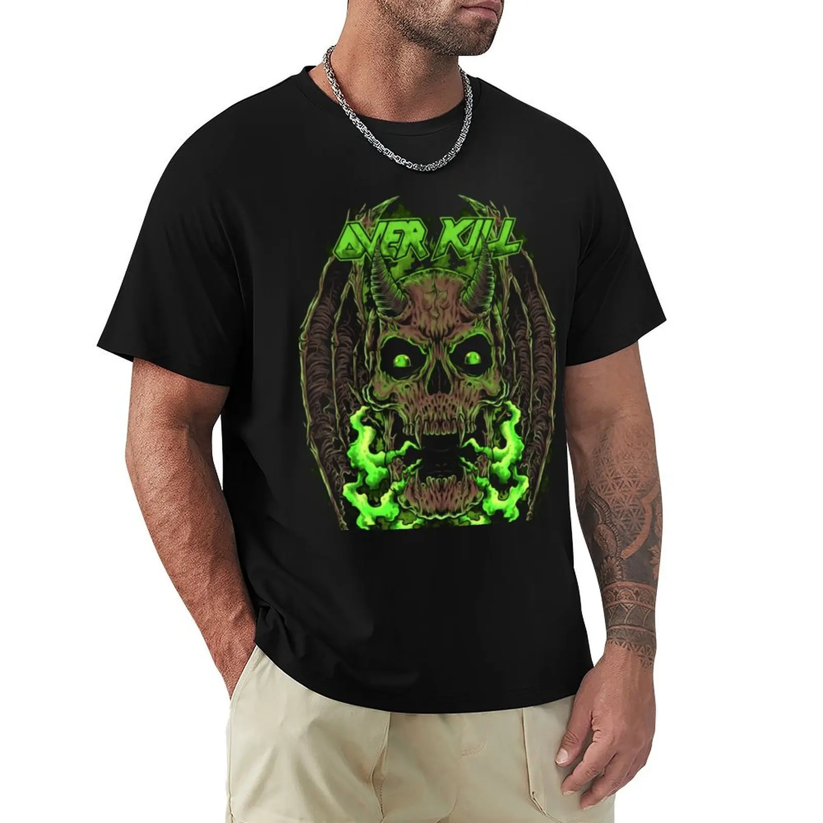 OVERKILL FEEL THE FIRE T-Shirt Performance Workout Short Sleeve Tee