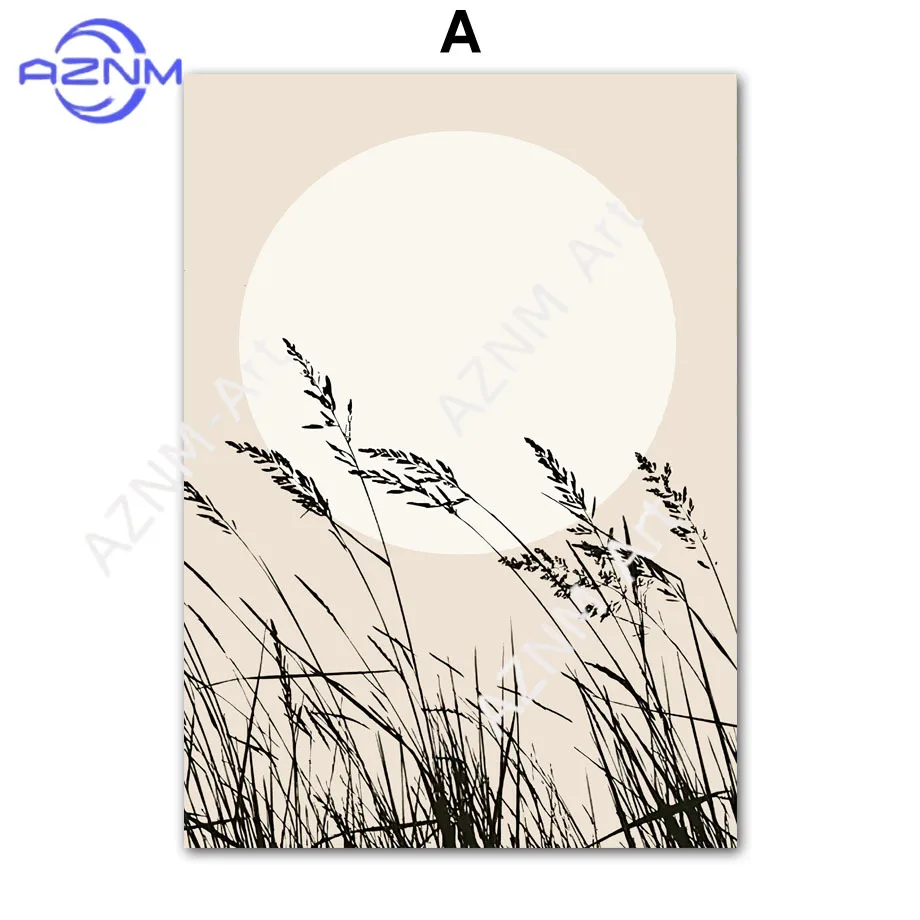 1Pc/6Pcs Canvas Painting Dandelion Reed Flower Plants Leaves Abstract Nordic Posters And Prints Wall Art For Living Room Decor
