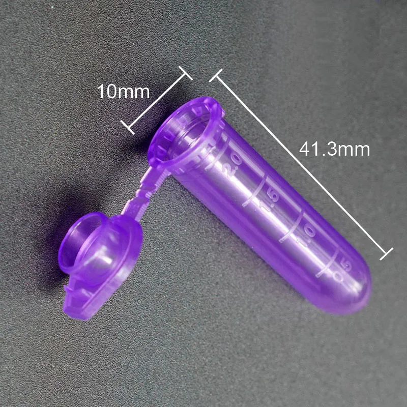 100pcs PP 2ml microcentrifuge หลอด centrifuge สีหลอดหมวกพลาสติก cryotube lab หลอดทดสอบสําหรับการทดลอง