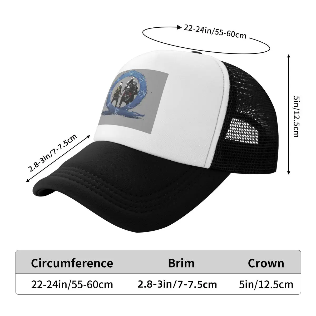 Men God Of War Kratos Game (7) Cap Casual Mesh Baseball Caps Adjustable Hat Hip Hop Summer Unisex Baseball Hats