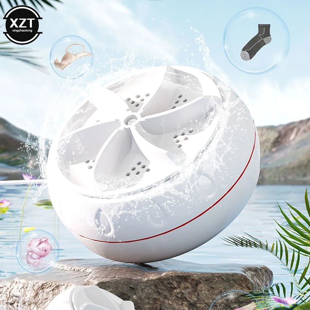 Portable Washing Machine Ultrasonic Turbo Washing Machine Dormitory Mini Turbo Washing Machine Travel Washing Machine