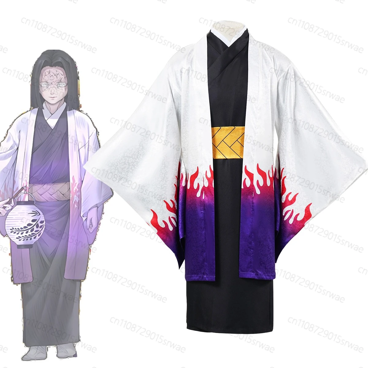 

Anime Demon Killer Cosplay Costumes Ubuyashiki Kagaya Cosplay Japanese Kimono Wig Suit Halloween Role Play Suit uniform