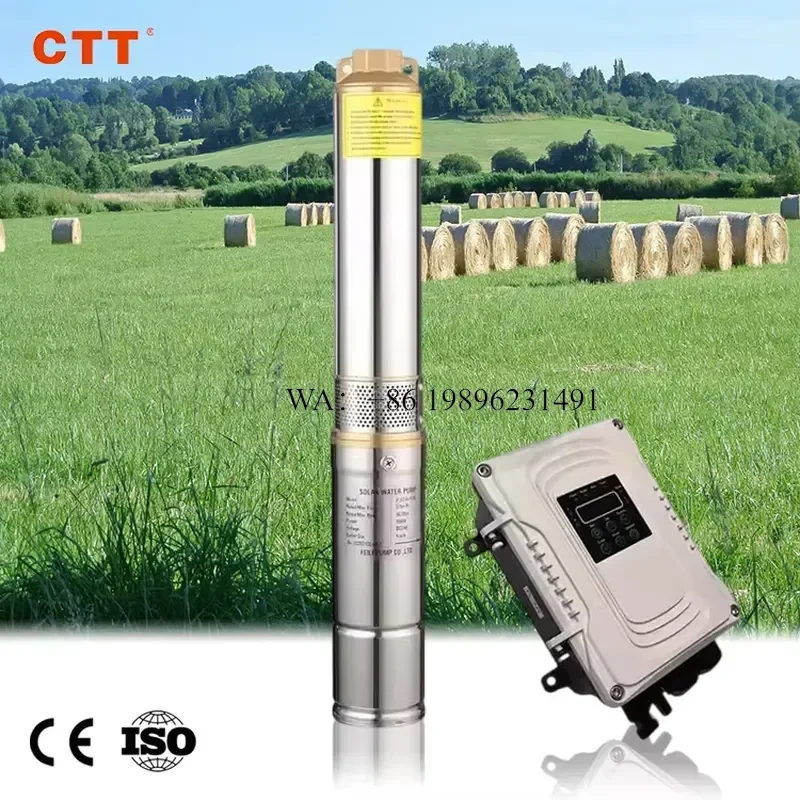 Wmwmnu for 24V 270W Powerful Solar Powered Submersible Water Pumps Head 100m Brushless Solar Water Pump and Panel in South