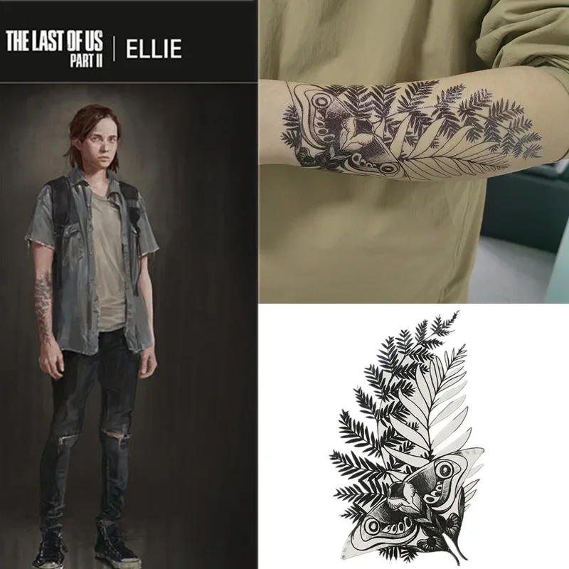 TV l'ultimo di noi Ellie Cosplay Ellie adesivi per tatuaggi finti adesivo per trasferimento impermeabile temporaneo adulto Unisex colorato Body Art