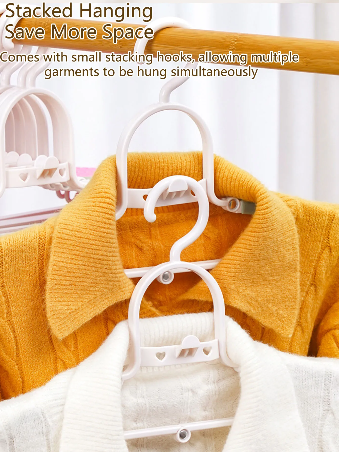 Foldable Telescopic Plastic Hanger - Non-Slip, Wrinkle-Free, Extended Shoulder for Adults, Thickened, Wet/Dry Use