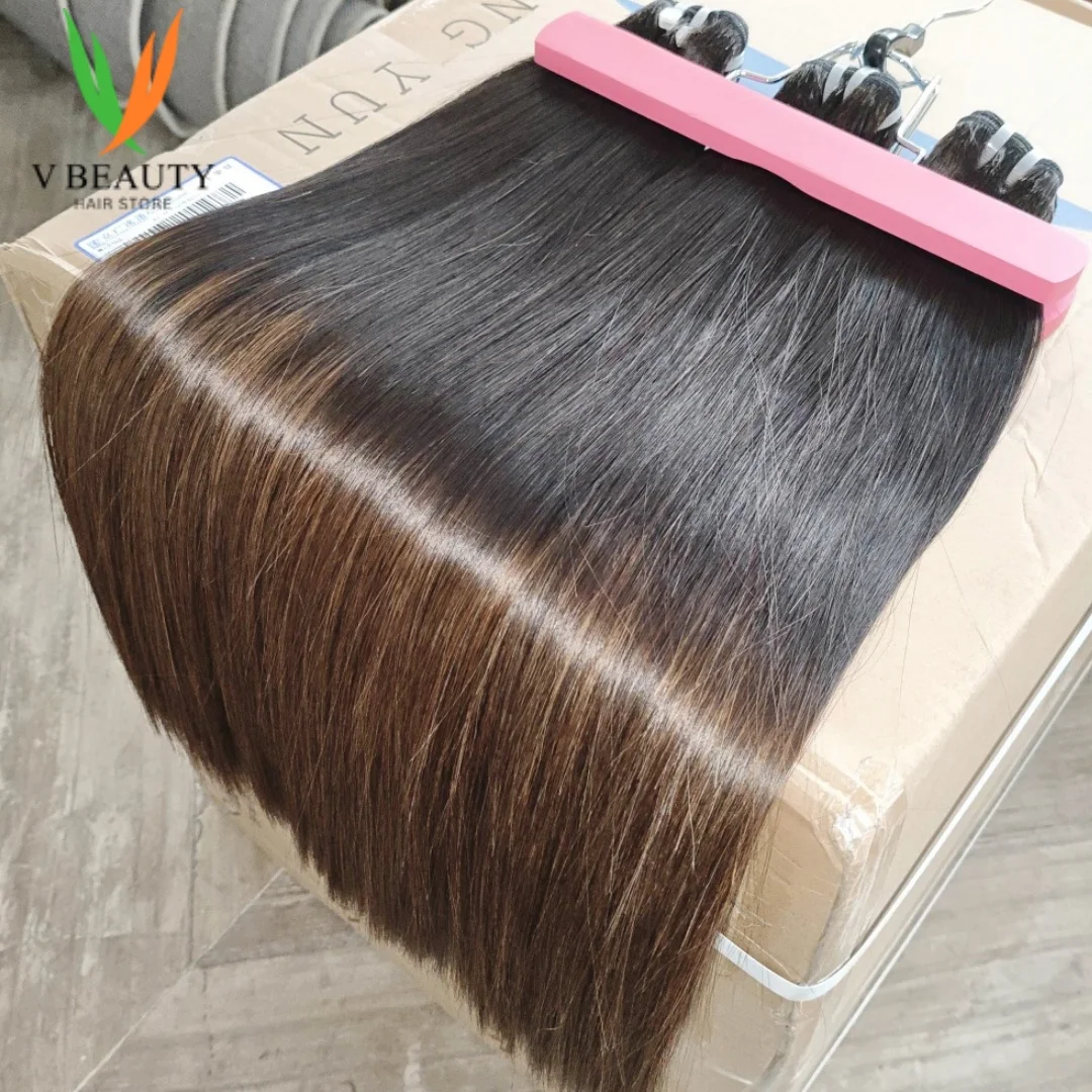 V Beauty الفيتنامية العظام حزم من شعر طبيعي مفرود 22 24 26 بوصة 100% حزمة شعر عذراء الخام غير المجهزة