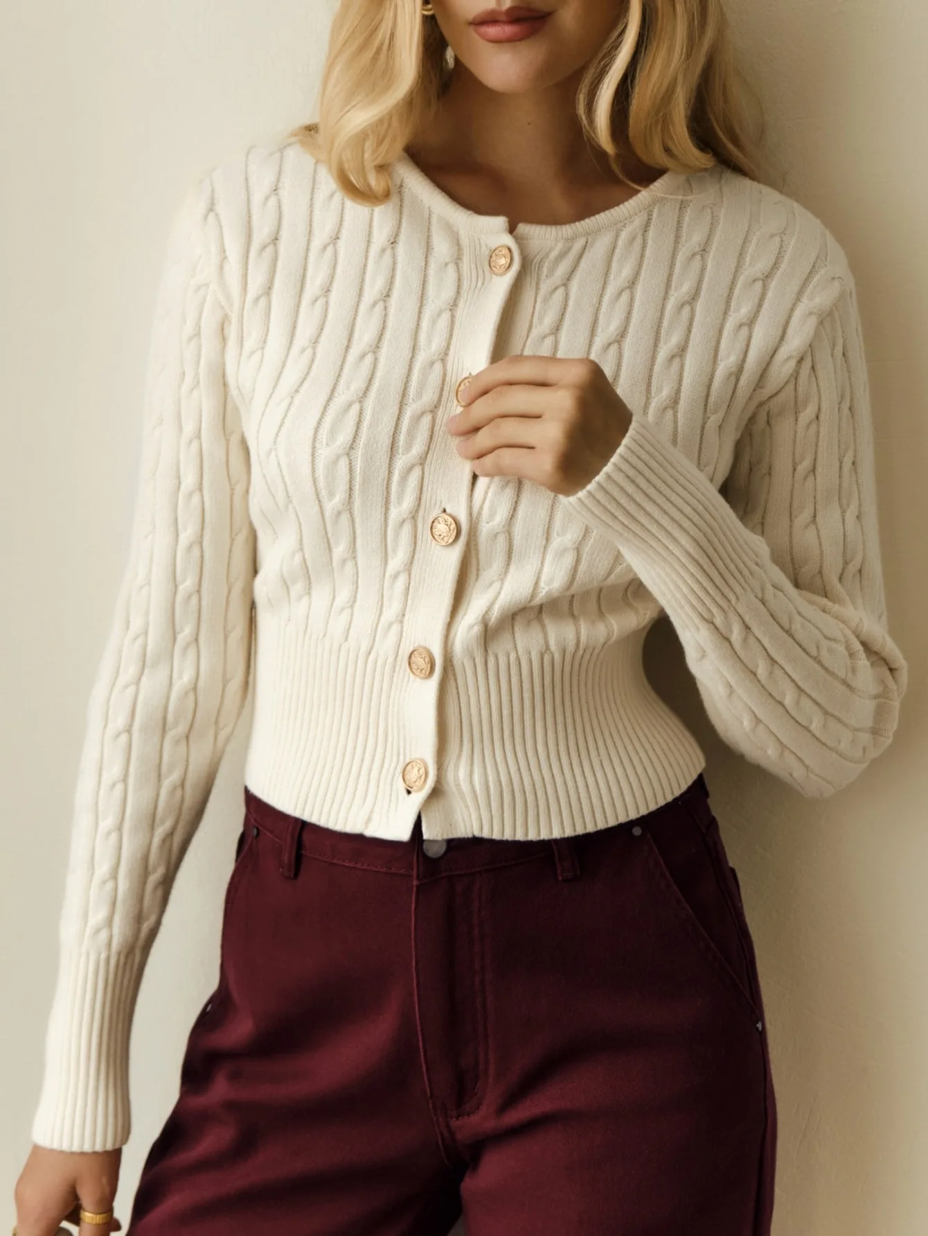 

2025 женский вязаный кардиган, повседневный простой вязаный свитер в рубчик, модный осенний базовый уличный женский вязаный топ