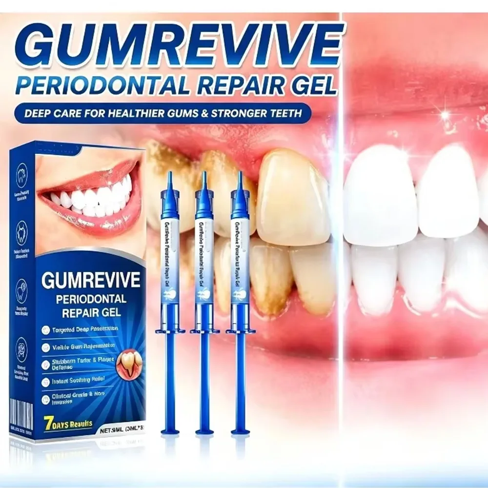 Gumrevive Periodontal Repair Gel 7 Days Results Deep Clean Remove Tartar Plaque Soothe Gums Teeth Whitening Oral Care Gel