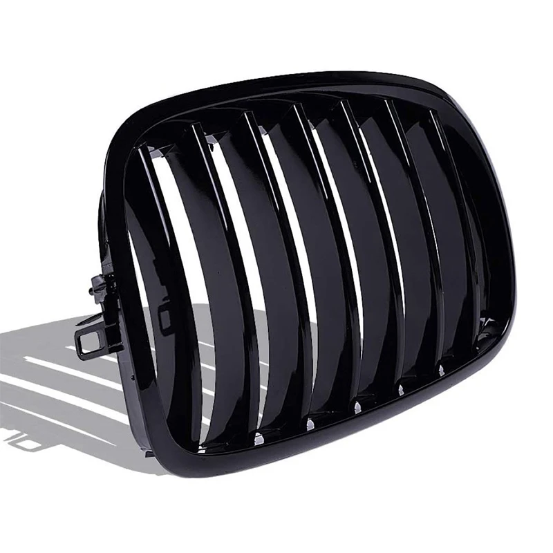 Auto-Frontstoßstangengrill, glänzend schwarz, links und rechts, Nieren-Renngrill für BMW X5 E70 X6 E71 2007–2014 # 51137307599 51137307600 – Detail 4