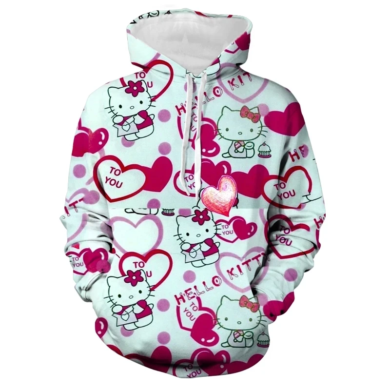 Women\'s Hello Kitty Print Hoodie, Sweatshirt, Casual, Loose, No Sleeve, Sweatshirt, Top, Plus Size