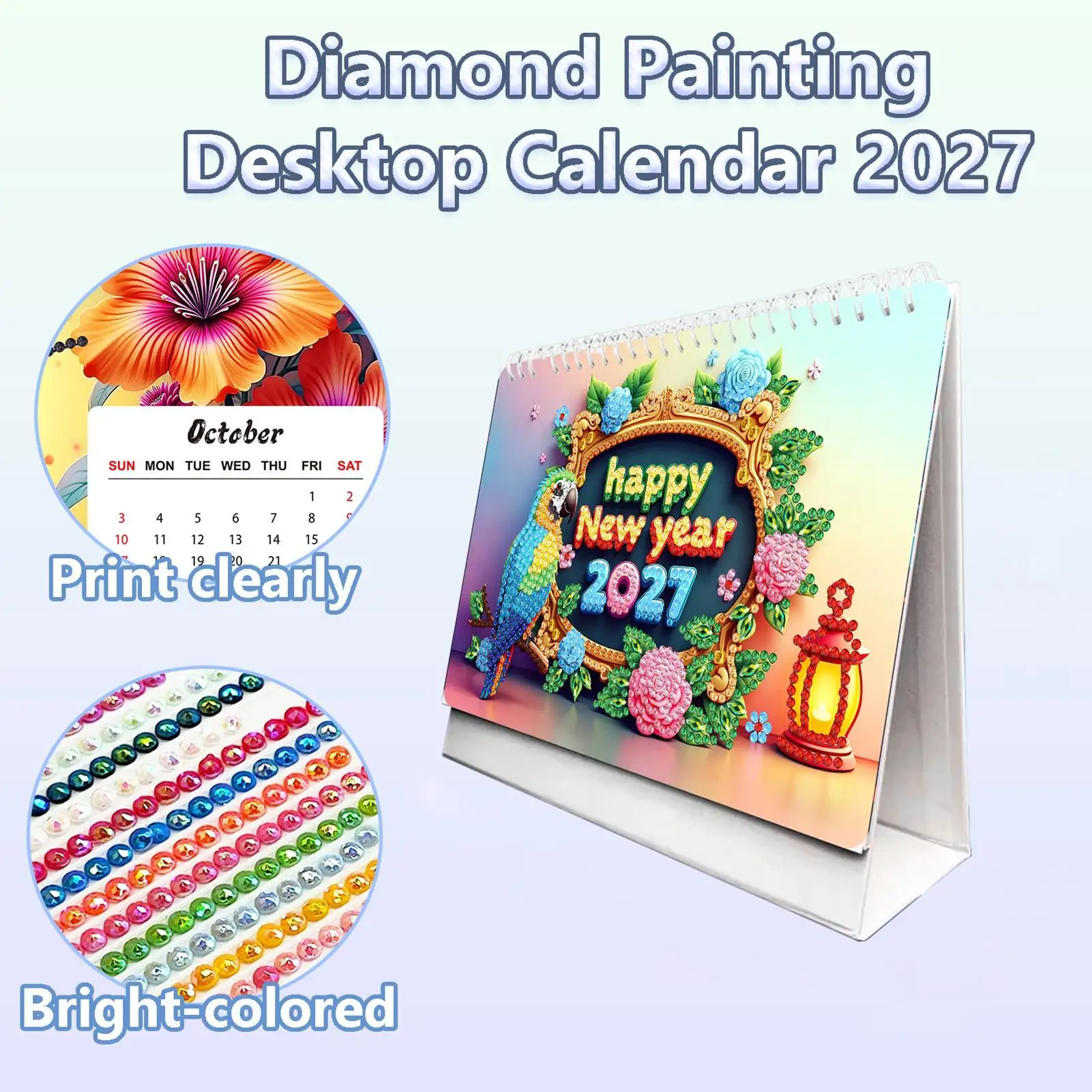 

DIY Rhinestone Painting Calendar Monthly Art Planner 2027 Desk Calendar For Scheduling Organizing Planning Home Office School