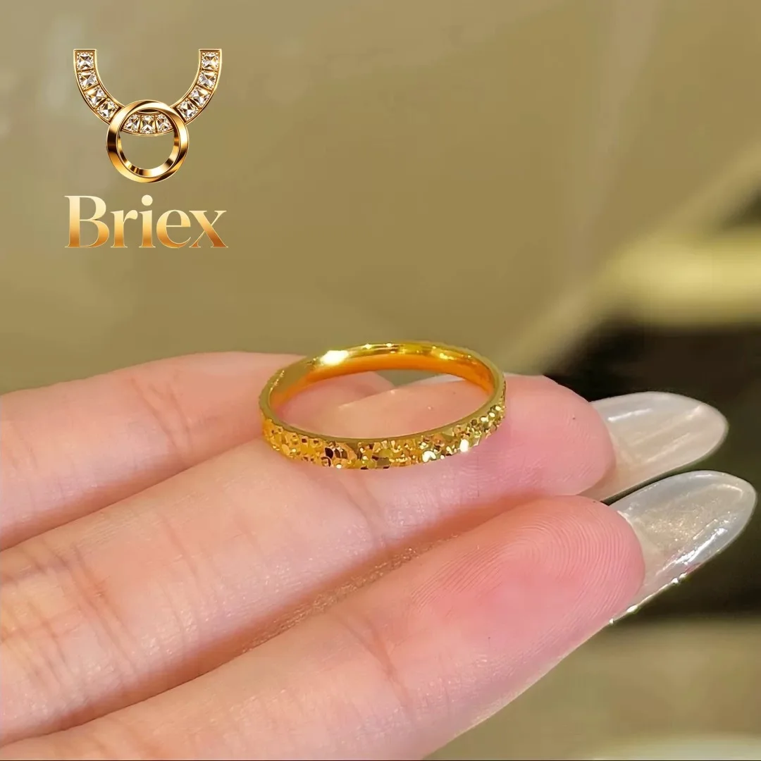 

Briex Jewelry Luxury 24K 9999 Pure Gold real gold Women's Narrow Version Wide Version Ring Women's Closed Finger Ring