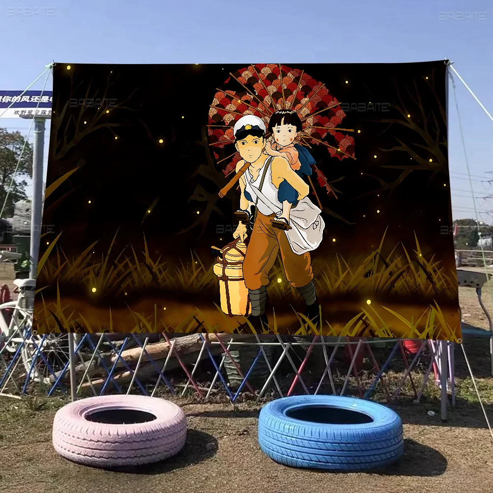 

G-Grave Of The Fireflies Anime Chart Flag For Living Room Home Dorm Decor Art Home Decor Banner