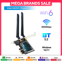 2974Mbps WiFi6 AX200 PCIE WiFi Card Adapter Bluetooth5.2 Dual Band 2.4G/5Ghz 802.11AX Wireless Adapter For Pc Desktop Windows 10