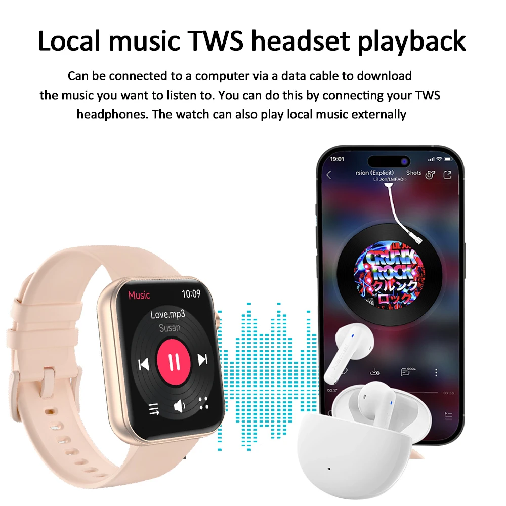 2025 New Smart Watch with Camera Record Videos Sync Phone Camera Large Memory Dynamic Video Dial Music Bluetooth Call Smartwatch