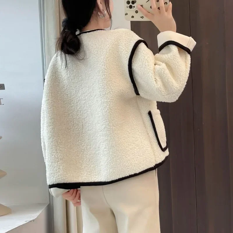 Lamb Wool Jacket for Women, 2024 Autumn and Winter New Collection, Women\'s Cardigan, Lamb Wool Loose and Thick Fur One-piece Top