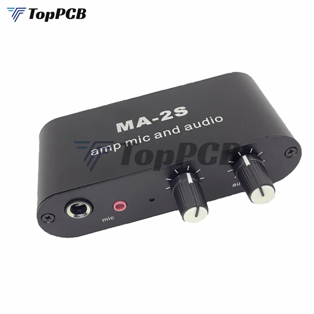 MA-2S Microphone Music Mixed Preamplifier 6.5mm Dynamic 3.5mm Condenser Amplifier MIC and Audio Mixer DC 5-12V 5.5*2.1MM