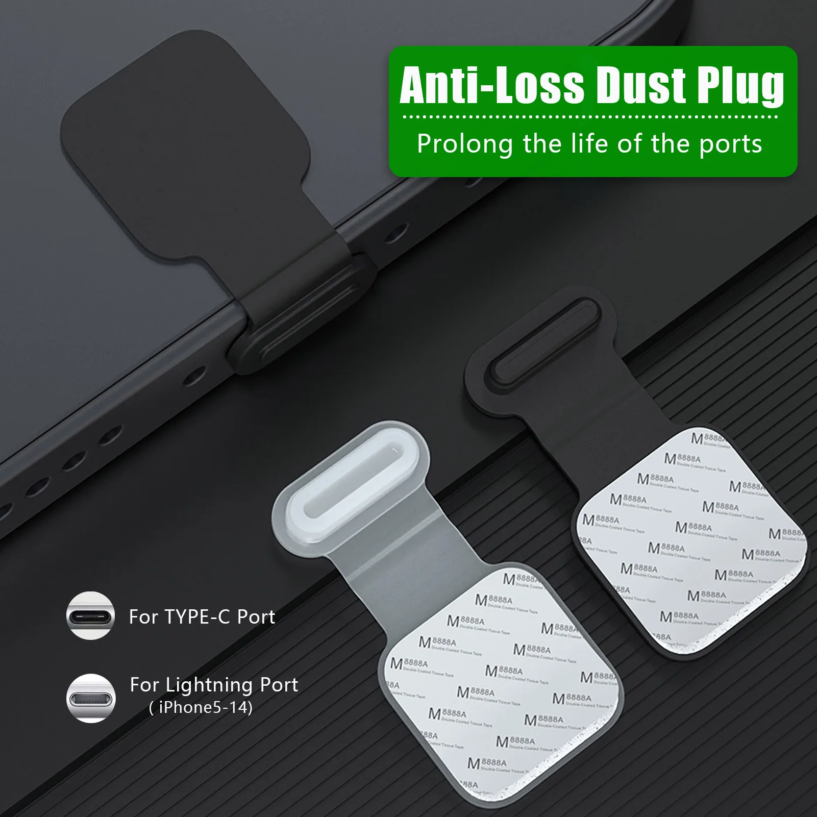 Phone Dust Plug, Charging Port Anti-Dust Dirt Cover for iPhone 14 Samsung Type-C Port Protector Silicone Dust plug Anti-Lost Cap