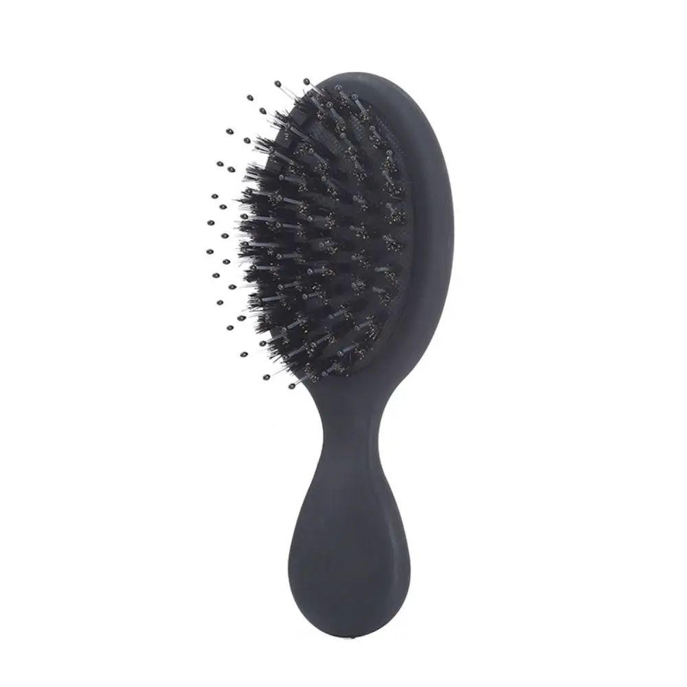 Cute Mini Paddle Brush Pig Bristle Matte Pocket Wet Brush Frosted Lightwear Hair Comb Holiday Vocation