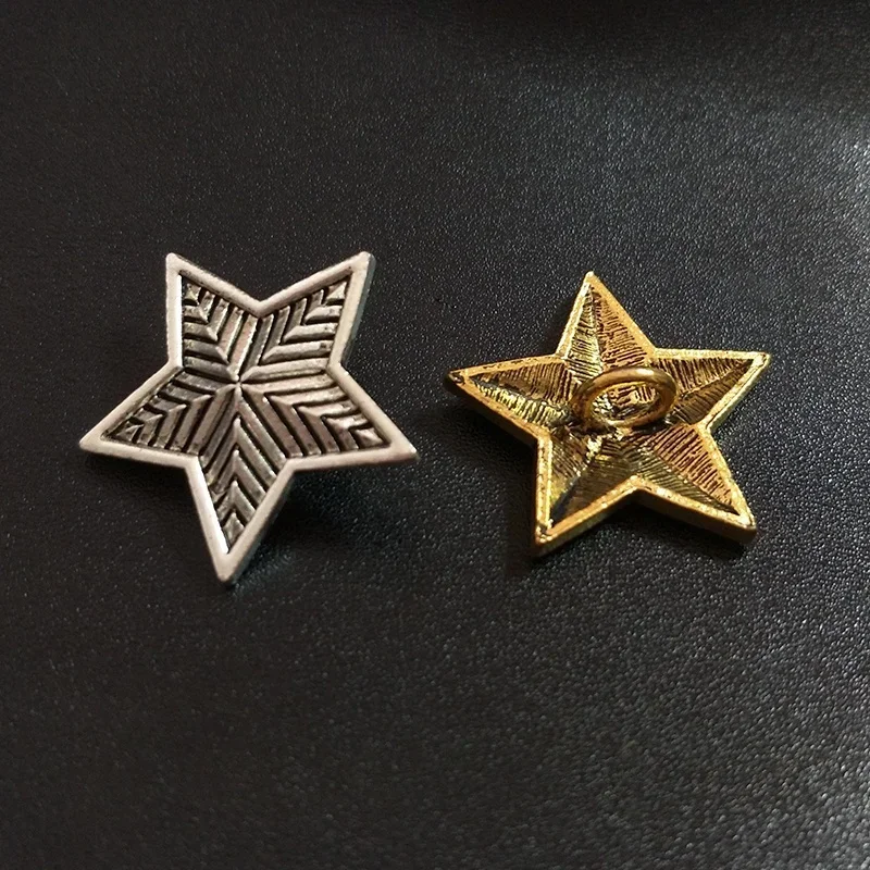 New 4pcs/bag 30MM Retro Zinc Alloy Star Design Decorative Clothes Buttons Charms Pendants DIY Hair Jewelry Accessories