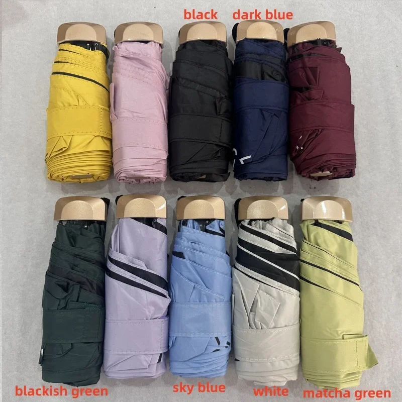 1Pc Mini Sun Umbrella Pocket Rain Umbrella Vinyl Folding UV Ultraviolet Protection Sun Shade Pocket Parasol Capsule view 2